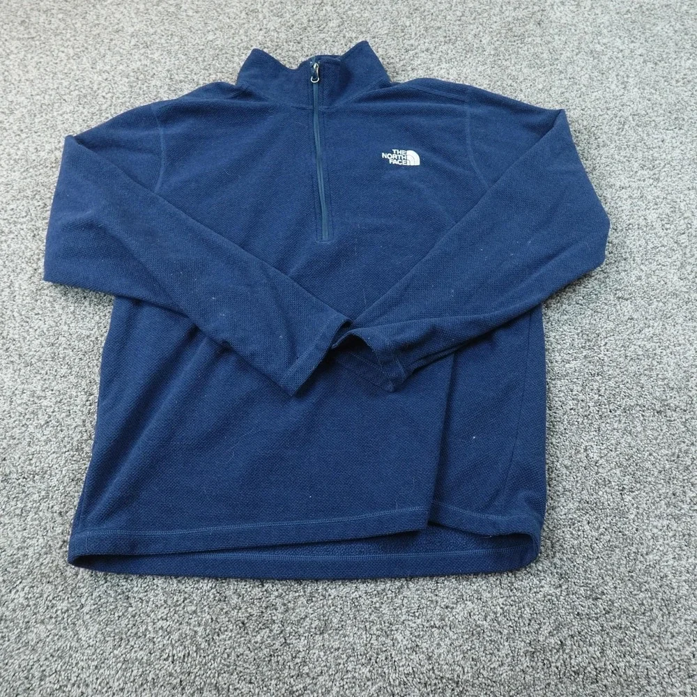 North Face Pullover Mens XL Blue 1/4 Zip Fleece Sweatshirt Sweater Outdoor Hike